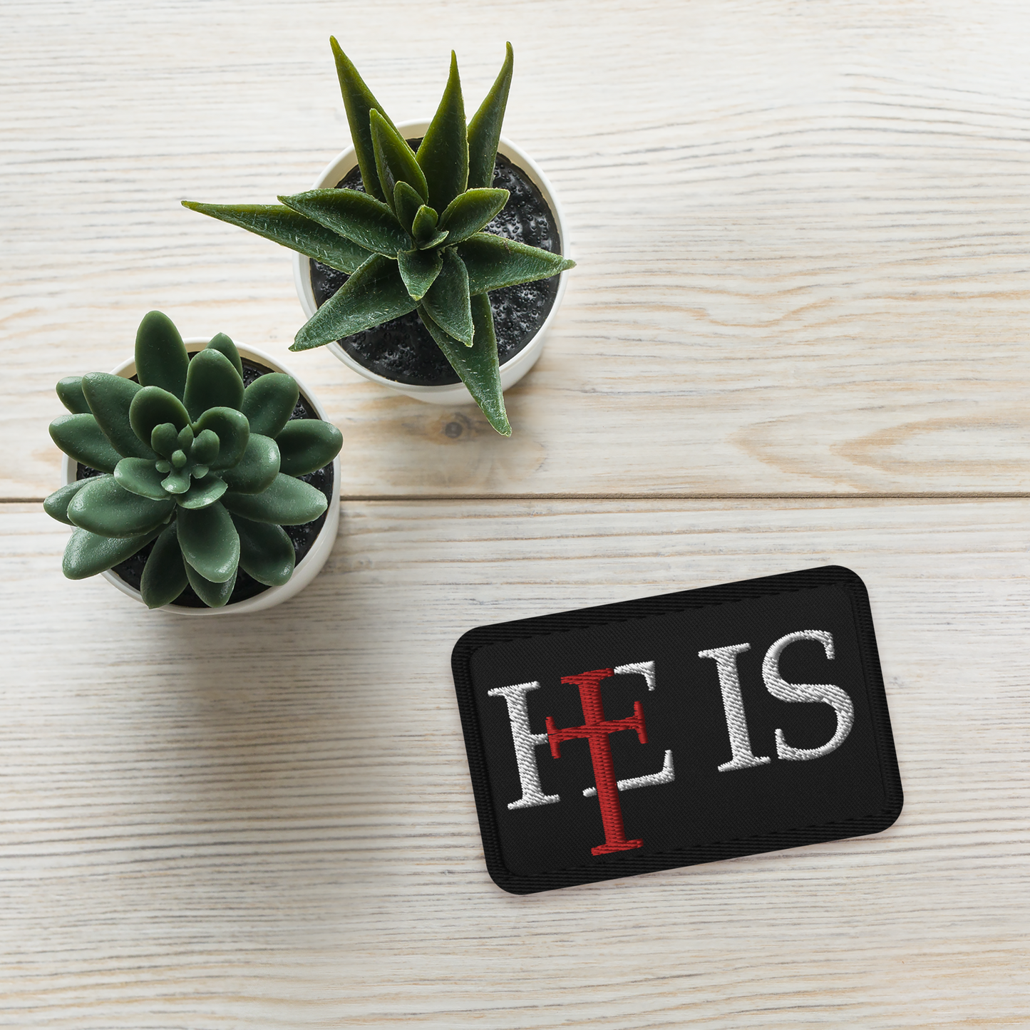 HE IS - Embroidered patches