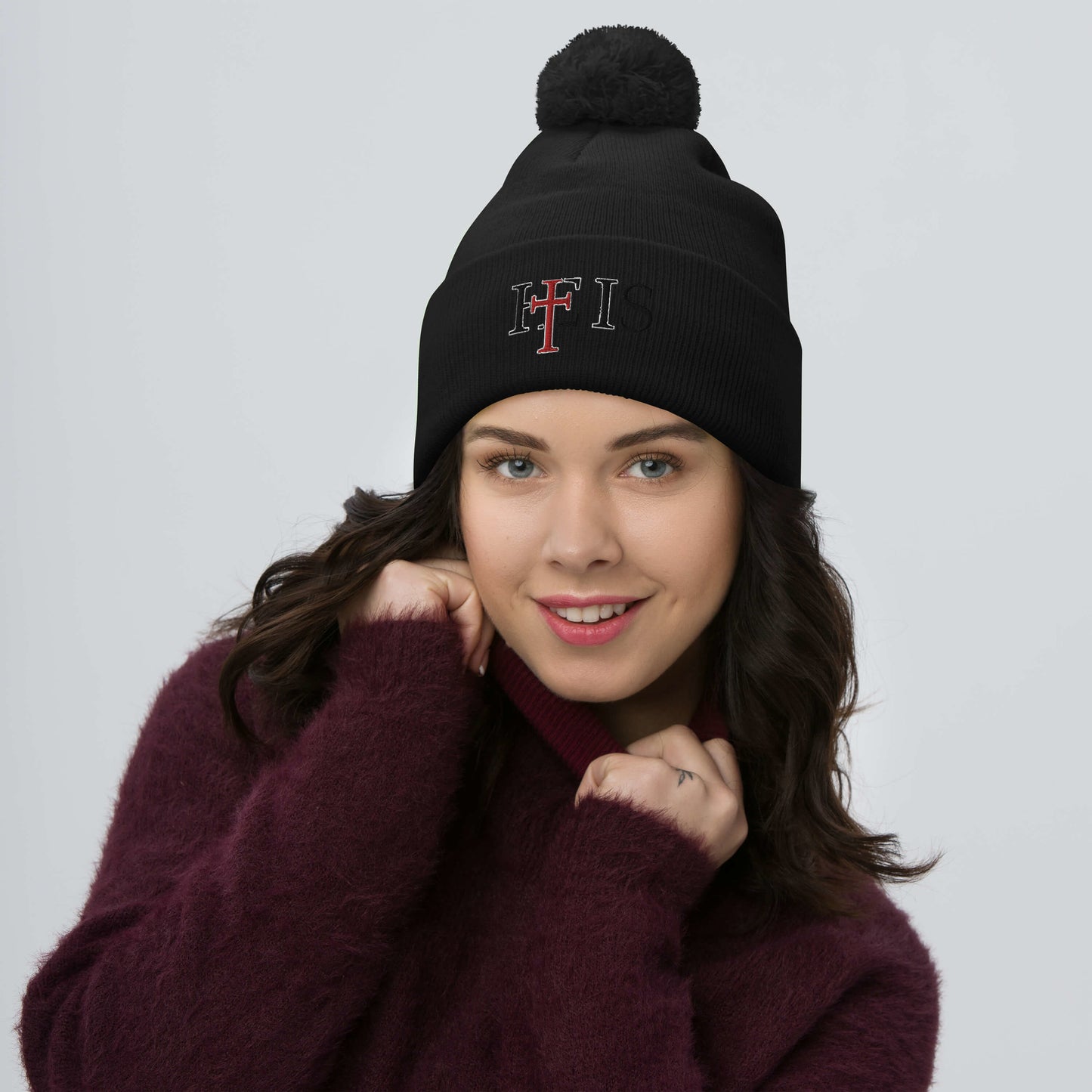 HE IS - Pom-Pom Beanie
