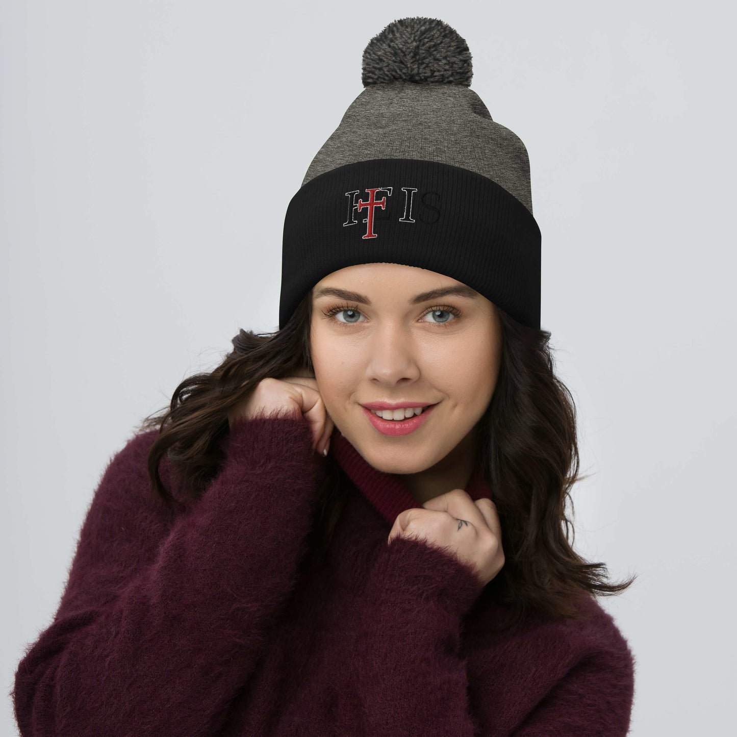 HE IS - Pom-Pom Beanie