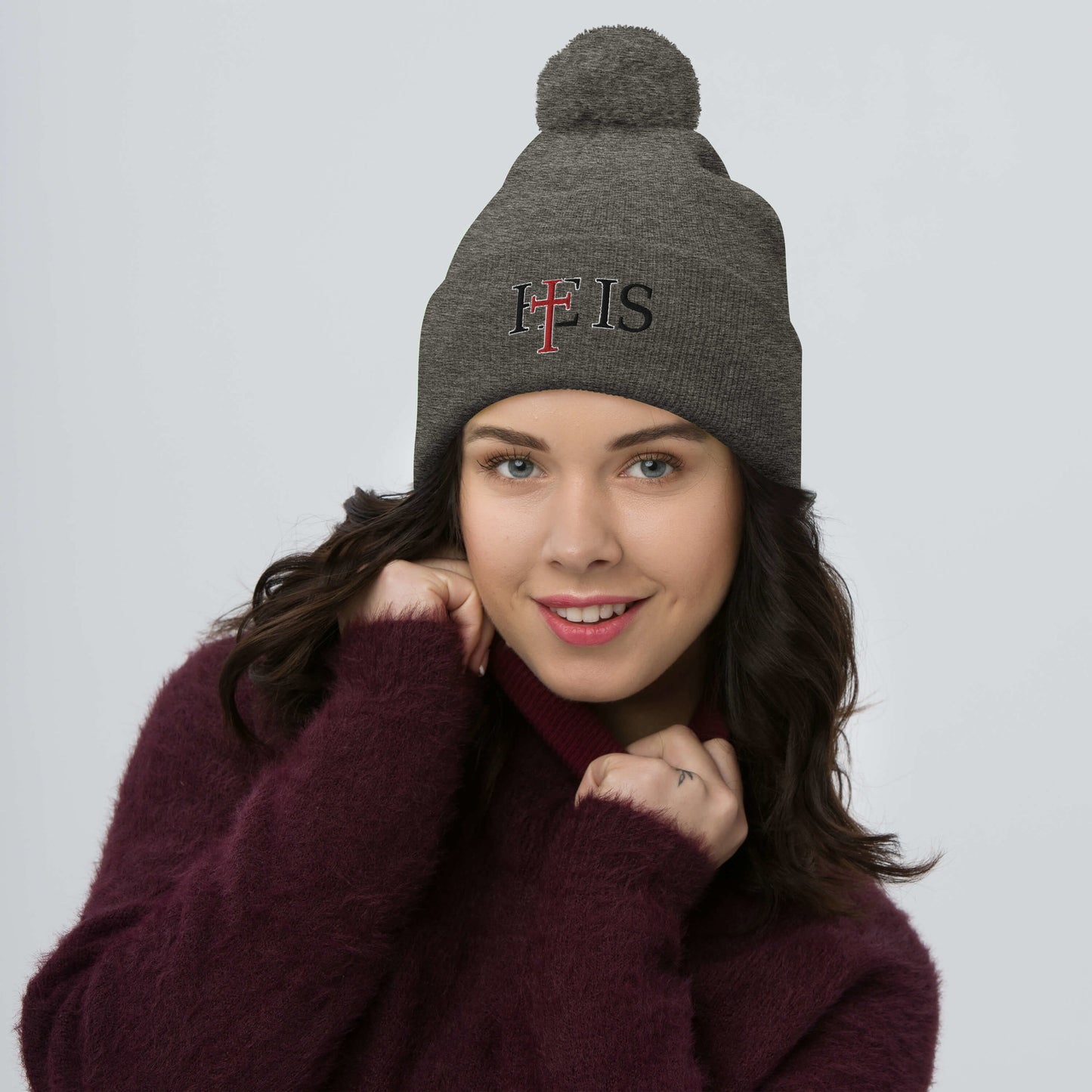 HE IS - Pom-Pom Beanie