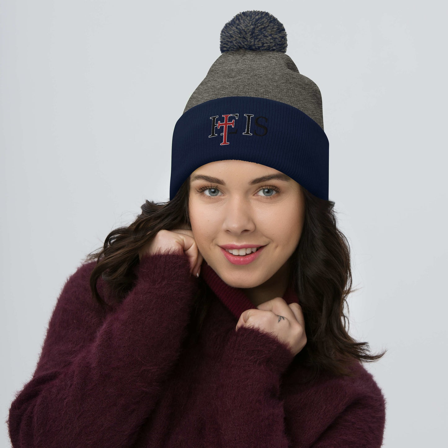 HE IS - Pom-Pom Beanie