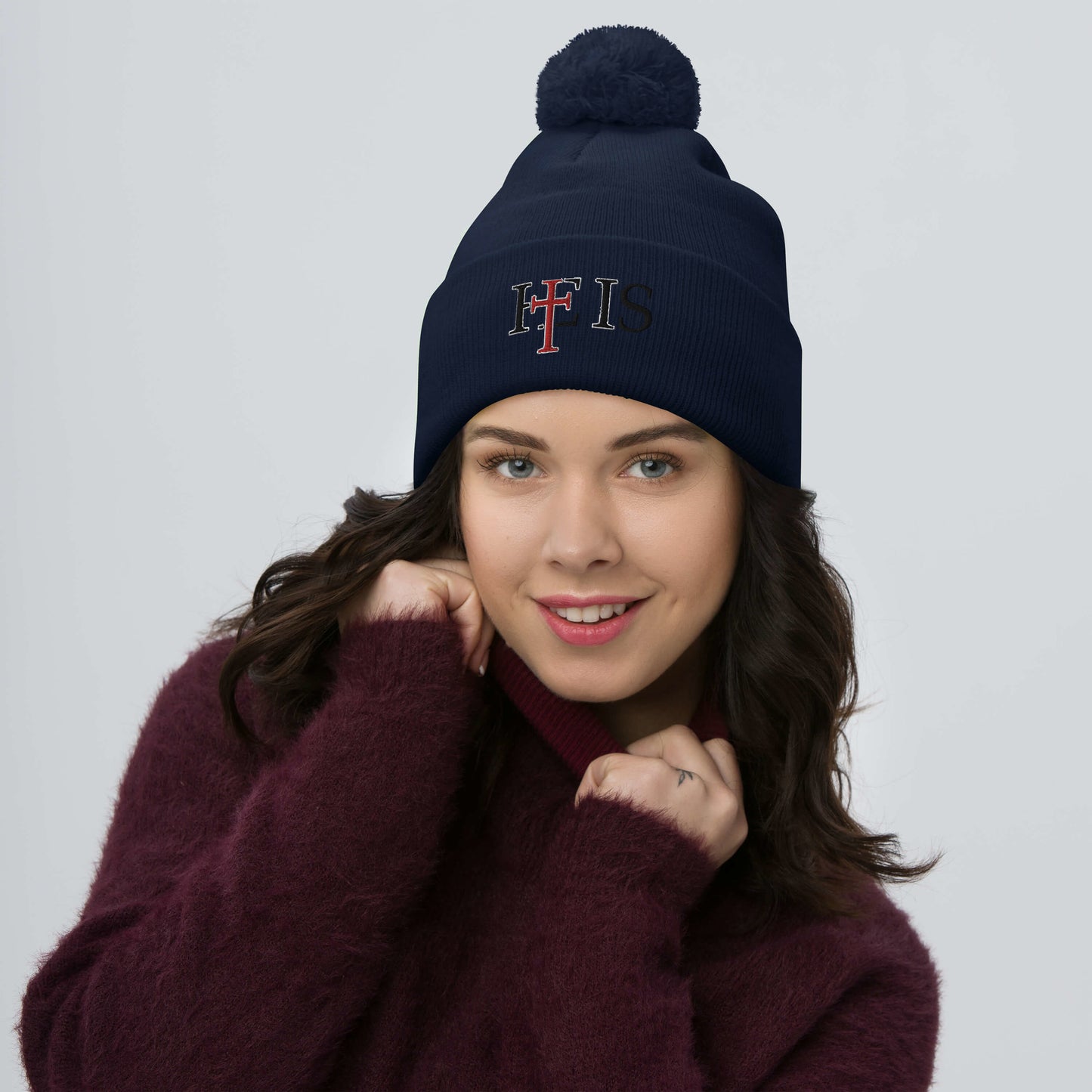 HE IS - Pom-Pom Beanie
