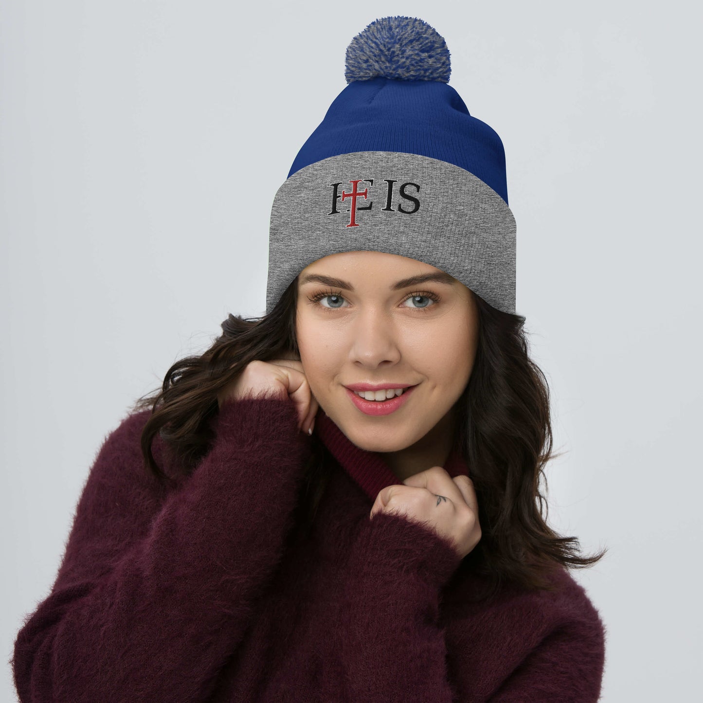 HE IS - Pom-Pom Beanie