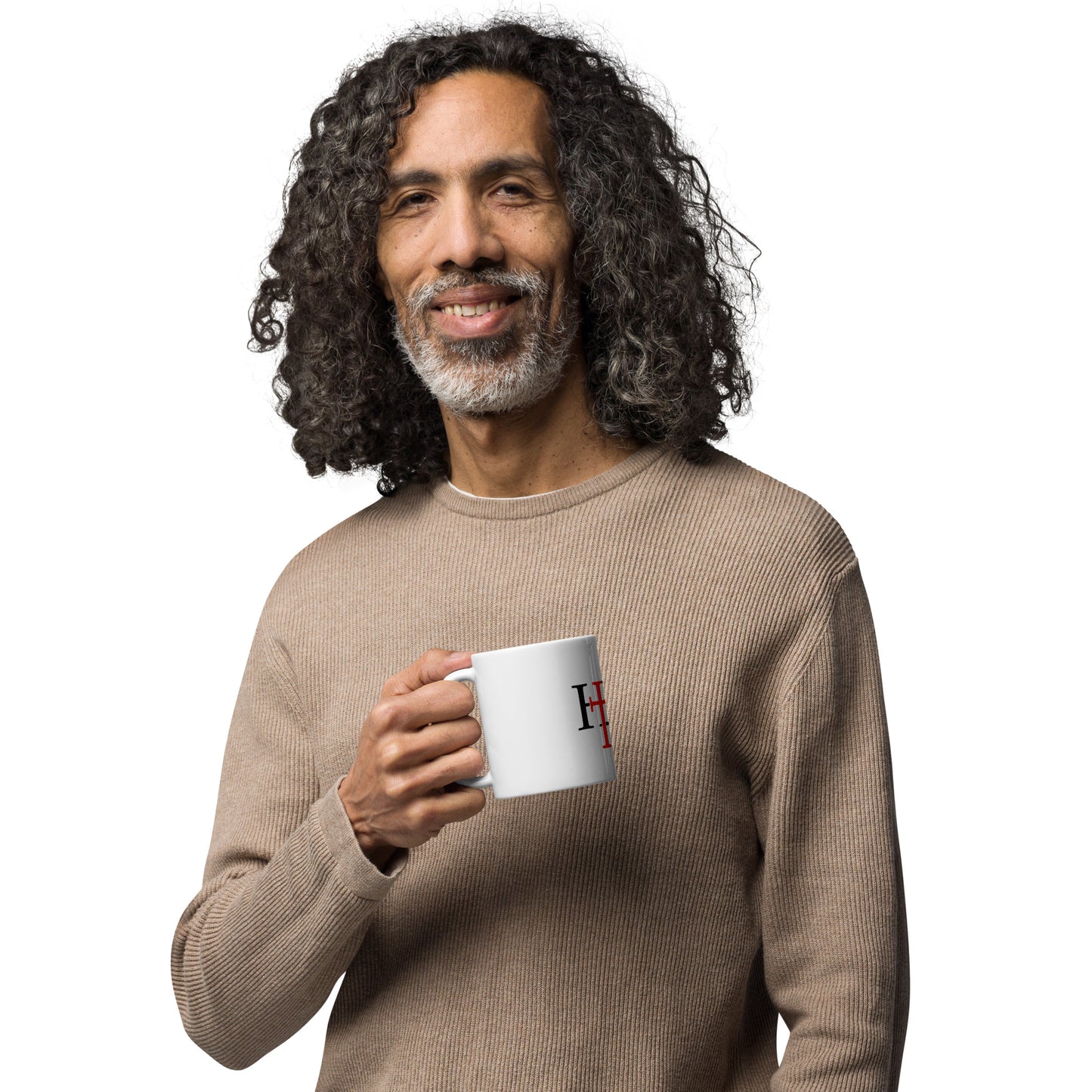 HE IS - White glossy mug