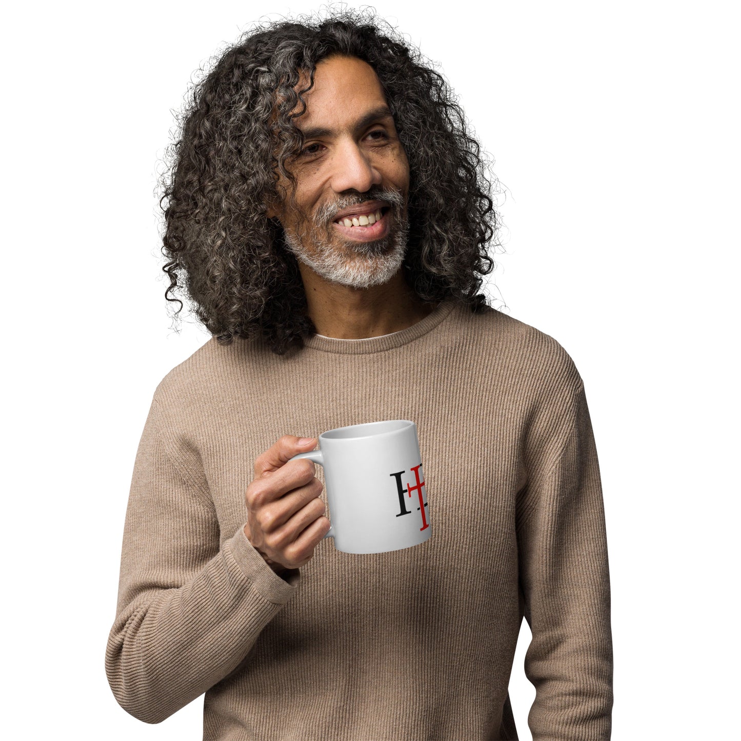 HE IS - White glossy mug