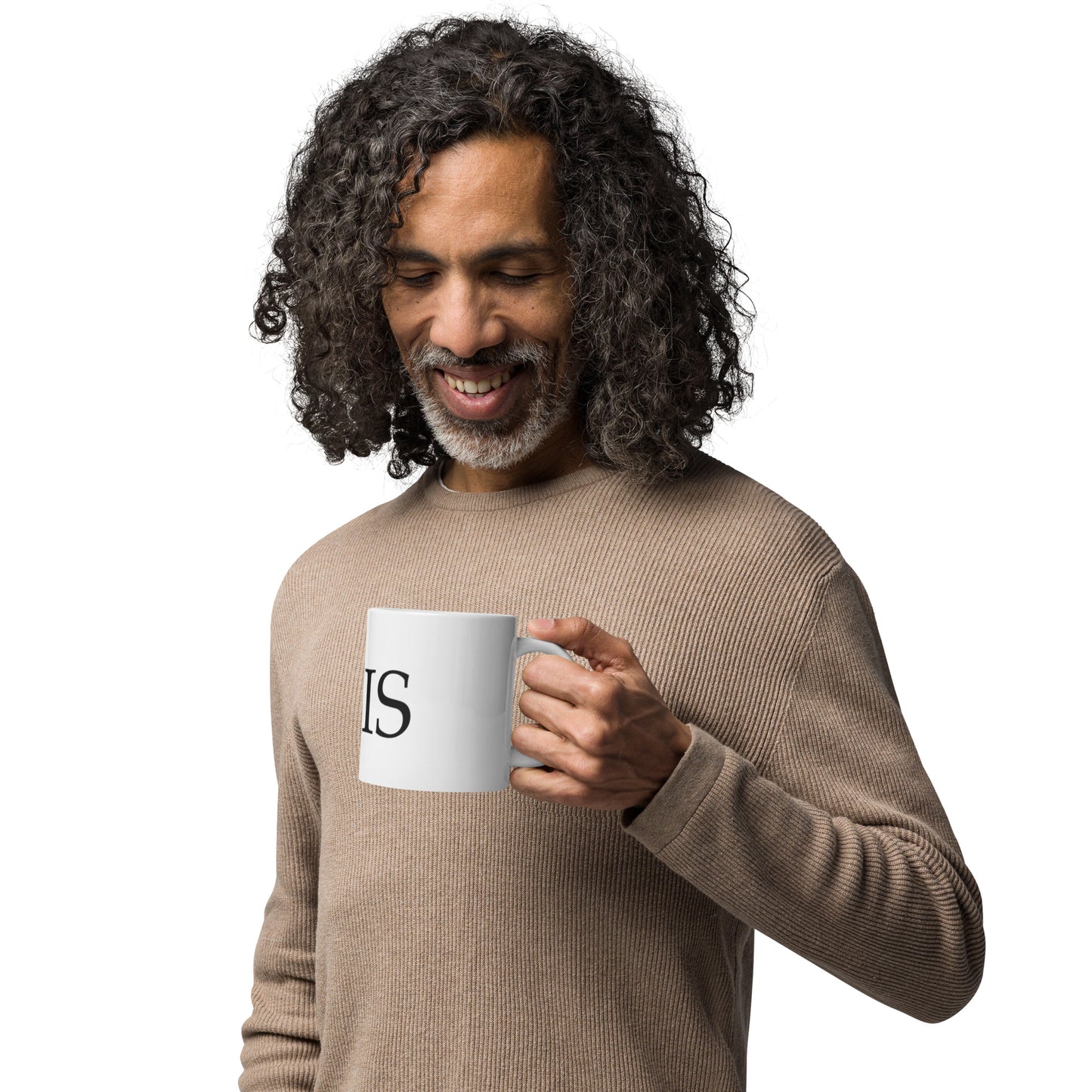 HE IS - White glossy mug